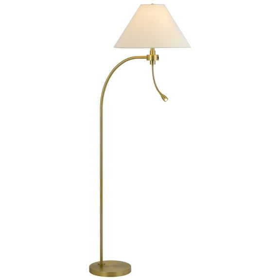 Cal Lighting 100W 3 way Ashland mini arc metal floor lamp with gooseneck 2W led reading light