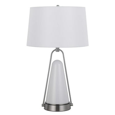 Cal Lighting 100W Birchmore Metal/Glass Table Lamp With Built In Led Night Light