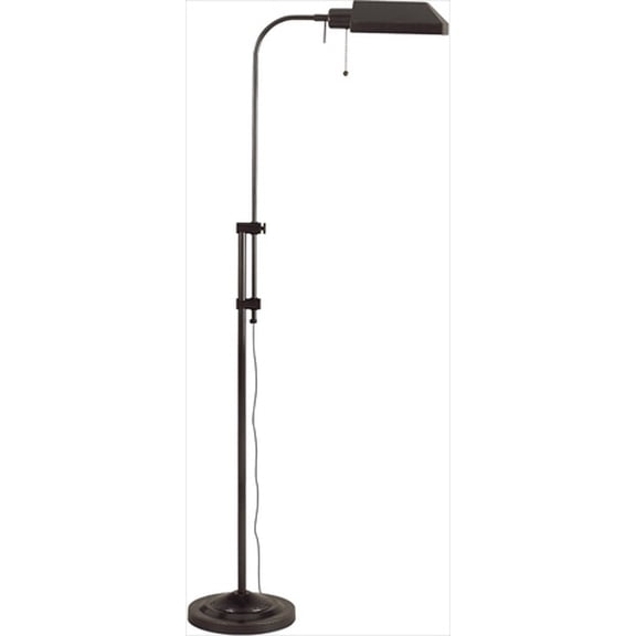 Cal Lighting BO-117FL-DB Pharmacy Floor Lamp 46 Inches Adjustable-Height 100-Watt, Dark Bronze