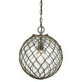thumbnail image 1 of Cal Lighting 15" Tall Glass Pendant in Glass Rope Finish-Color:Rust,Finish:Glass/Rope,Material:Glass,Shape:Globe,Wattage:100W, 1 of 2