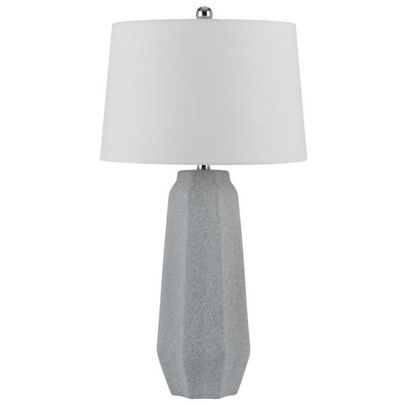Cal Lighting 150W 3 Way Drayton Ceramic Table Lamp With Hardback Fabric Shade (Sold In Pairs)