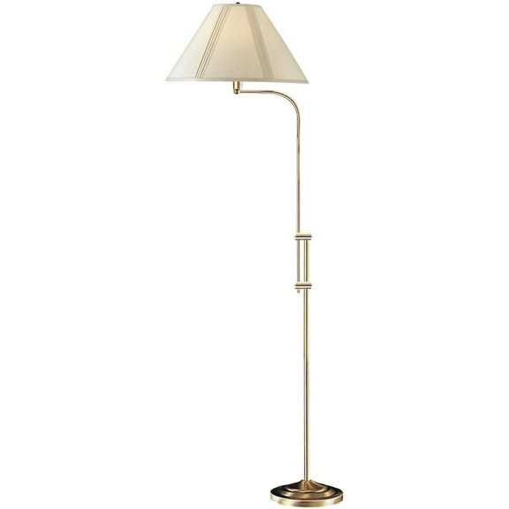 Cal Lighting 19" Mid-Century 3-way Metal Floor Lamp in Antique Brass