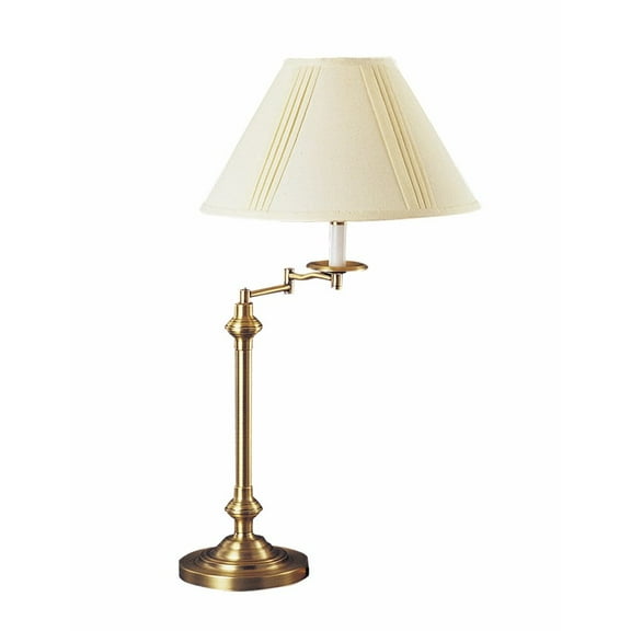 Cal Lighting 16" Durable Metal Table Lamp with 3-way Swing Arm in Antique Brass
