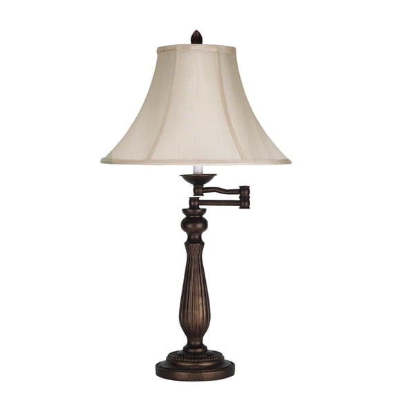 Cal Lighting BO-581TB Traditional One Light Table Lamp from Swing Arm Collection in Bronze/Dark Finish, 16.00 inches