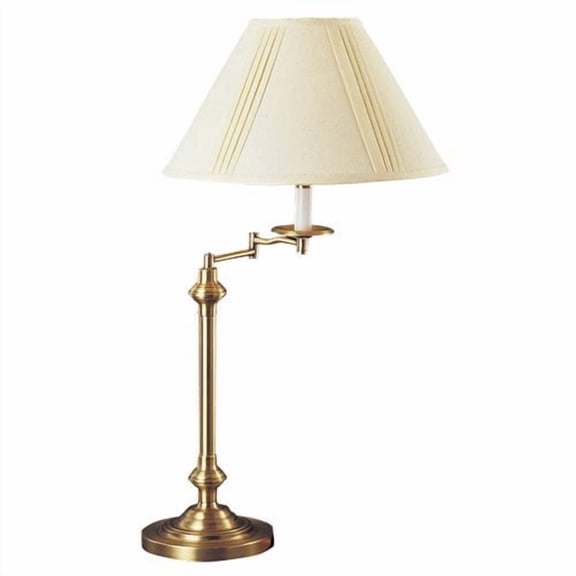 BO-342-AB-Cal Lighting-Elizabethe-One Light Swing Arm Table Lamp-16.4 Inches Wide by 14.8 Inches High-Antique Brass Finish