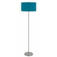 thumbnail image 1 of 150W 3 wayt Cromwell metal floor lamp with aqua blue linen shade, 1 of 5