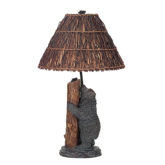 Cal Lighting Bear 16.75" Transitional Resin Table Lamp in Brown