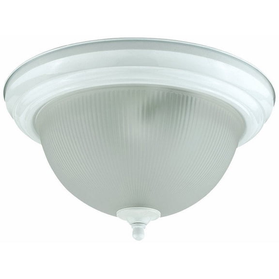 Cal Lighting 11" Durable Metal and Glass Flush Mount Ceiling Lamp in White