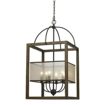 Belen Kox 33" Inch Six Light Rectangular Chandelier in Dark Bronze