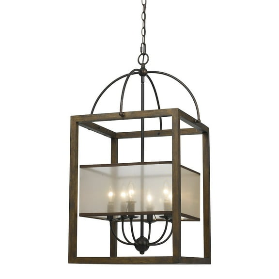 Belen Kox 33" Inch Six Light Rectangular Chandelier in Dark Bronze