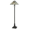 thumbnail image 1 of Cal Lighting 60W X 2 Metal/Resin Tiffany Floor Lamp With Pull Chain Switches, 1 of 6
