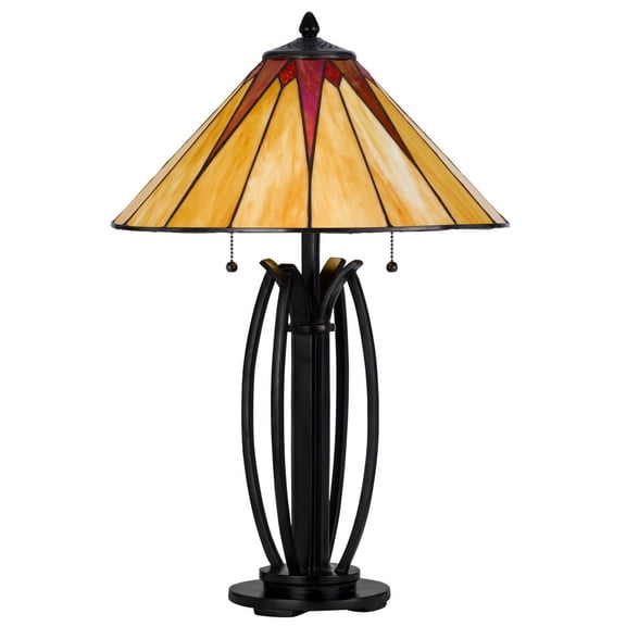 BO-3105TB-Cal Lighting-2 Light Table Lamp In Art Deco Style-25 Inches Tall and 17 Inches Wide