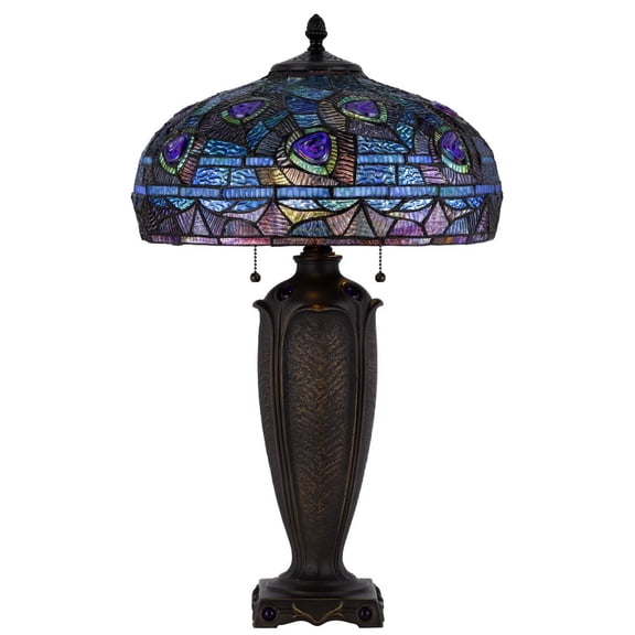 BO-3107TB-Cal Lighting-2 Light Table Lamp In Art Deco Style-26 Inches Tall and 16 Inches Wide