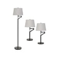 thumbnail image 1 of Cal Lighting 3-Piece Swing Arm Metal Table & Floor Lamp Set in Dark Bronze, 1 of 3