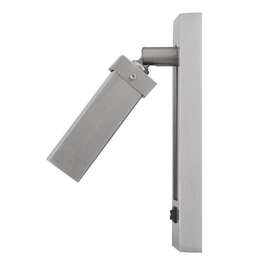 Cal Lighting Led 1-Light Adjustable Wall Reading Lamp in Brushed Steel Silver