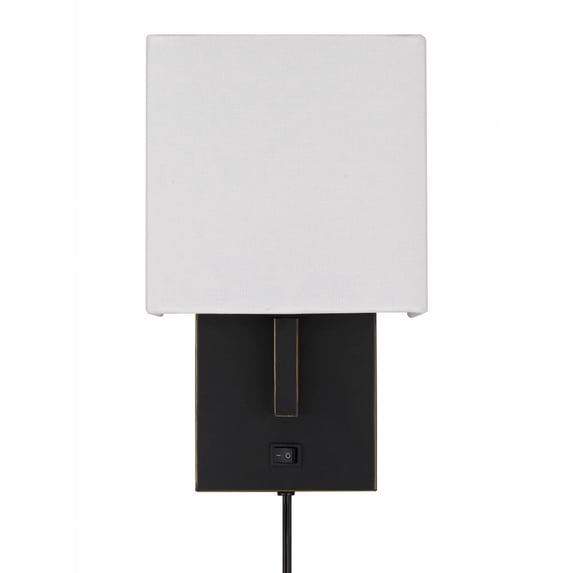 Cal Lighting Oberlin 1-Light Metal Wall Lamp with Power Outlets in Dark Bronze