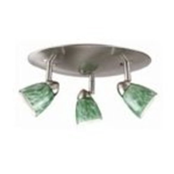 Cal Lighting 5.38" Metal Serpentine Three Light Orbit Ceiling Fixture-Color:Brushed Steel,Finish:Brushed Steel,Material:Glass,Shape:Round,Style:Serpentine,Wattage:50WX3