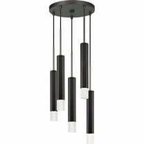 Cal Lighting 5-Light Aluminum Pendant with Glass Diffuser in Gunmetal Gray