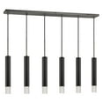 thumbnail image 1 of Cal Lighting 6-Light Aluminum Pendant with Glass Diffuser in Gunmetal Gray, 1 of 2