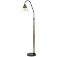 thumbnail image 1 of Cal Lighting 60W Hinton Downbridge Metal Floor Lamp With Faux Wood Pole And Glass Shade, 1 of 6
