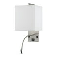 thumbnail image 1 of Cal Lighting 15" 60W Modern Metal Wall Lamp in Brushed Steel/White, 1 of 2