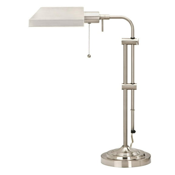 Cal Lighting Pharmacy 7" Durable Metal Table Lamp with Adjustable Pole in Silver