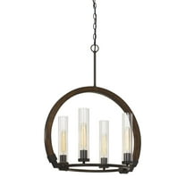 Cal Lighting 60W X 4 Sulmona Wood/Metal Chandelier