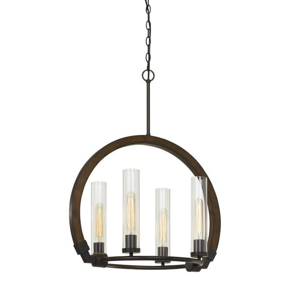 Cal Lighting 60W X 4 Sulmona Wood/Metal Chandelier