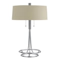 thumbnail image 1 of Cal Lighting Lecce 2-Light Metal/Fabric Table Lamp with Burlap Shade in Chrome, 1 of 2