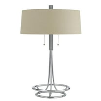 Cal Lighting 60W X 2 Leccemetal  Table Lamp With Burlap Shade