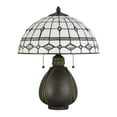 thumbnail image 1 of Cal Lighting 2-Light Resin and Glass Table Lamp in Dark Bronze, 1 of 3