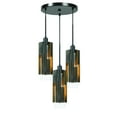 thumbnail image 1 of Cal Lighting Reggio 3-Light Wood & Metal Pendant Fixture in Brown/Black, 1 of 3