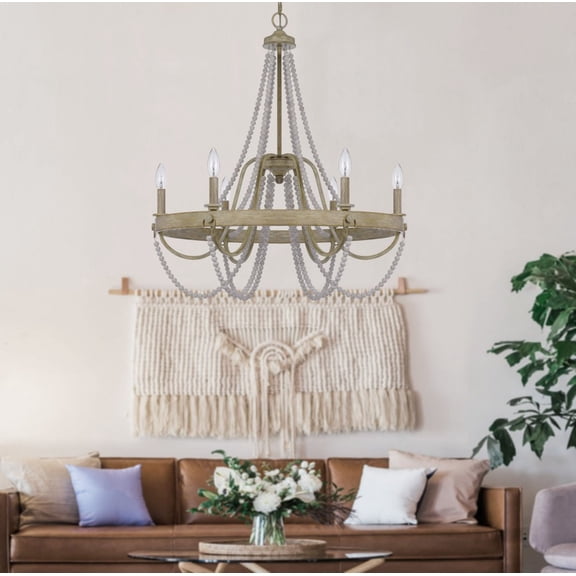 FX-3790-6 Cal Lighting Macon - 6 Light Chandelier In Traditional Style-32 Inches Tall and 28 Inches Wide