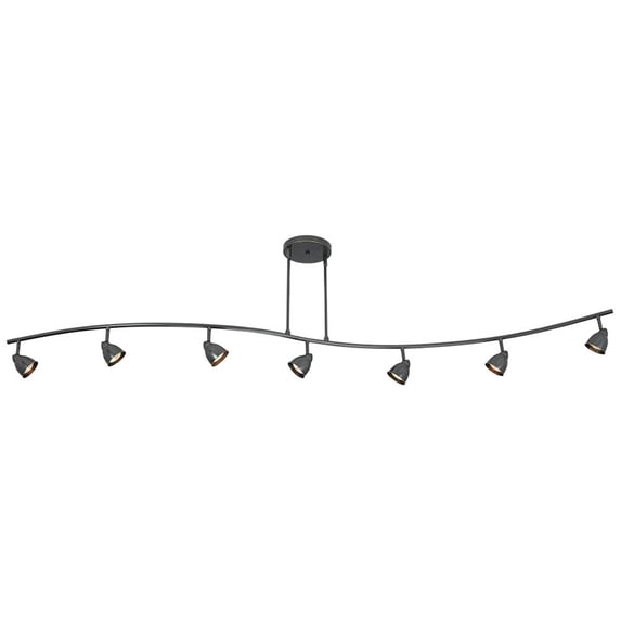 Cal Lighting 954-77L-DB/MBS Track Lighting with Mesh Brushed Steel Shades, Dark Bronze Finish