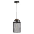 thumbnail image 1 of Cal Lighting Aberdeen 1-Light Metal & Wood Pendant Light in Bronze/ Brown, 1 of 3