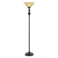 thumbnail image 1 of Cal Lighting Alamo 1-Light Metal Torchiere with Glass Shade in Dark Bronze, 1 of 3