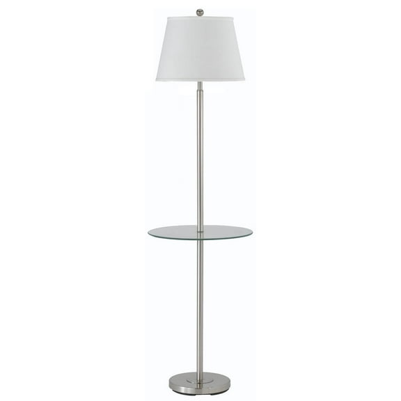 Cal Lighting Andros 17" Durable Metal Floor Lamp with Glass Tray in Silver