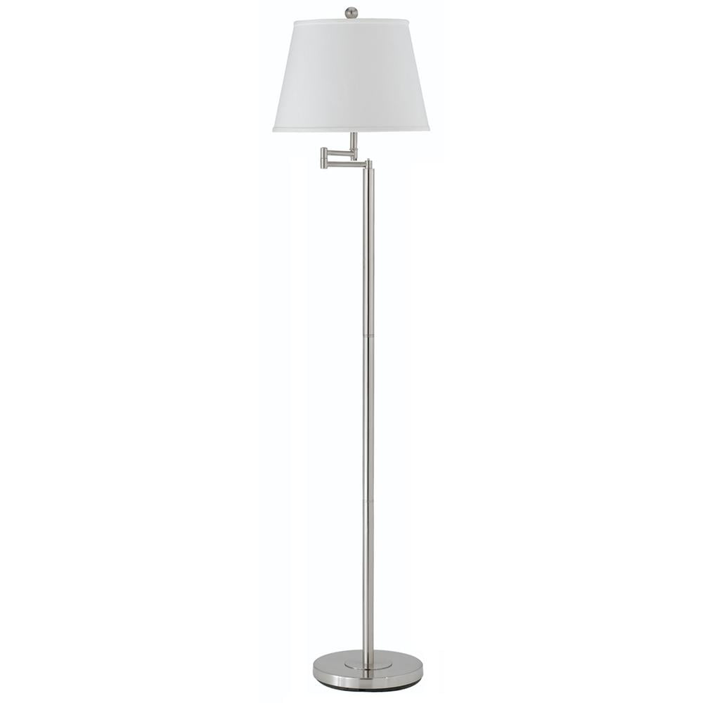 Andros Brushed Steel Adjustable Swing Arm Floor Lamp