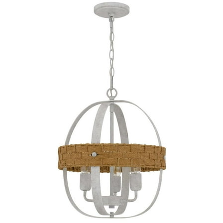 Cal Lighting 60W X 3 Barton Metal Chandelier With Rattan Design