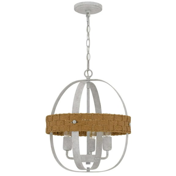 Cal Lighting 60W X 3 Barton Metal Chandelier With Rattan Design