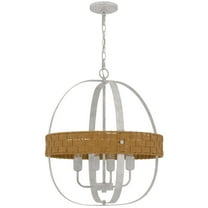 Cal Lighting 60W X 4 Barton Metal Chandelier With Rattan Design