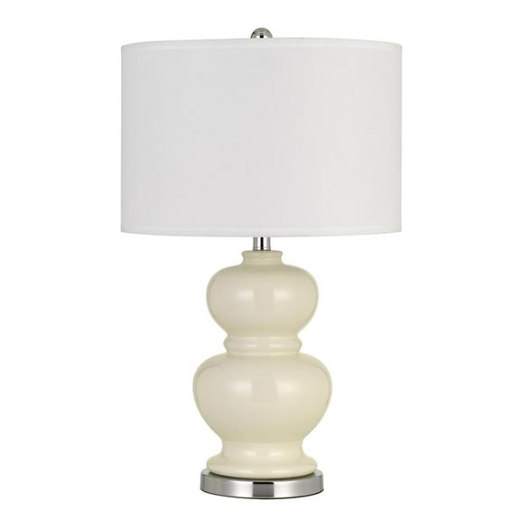 Cal Lighting, Bergamo Ceramic Table Lamp With Hardback White Fabric Shade (Sold And Priced As Pairs)