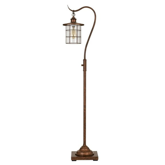 Cal Lighting Silverton Floor Lamp With Glass Shade (Edison Bulb Included)