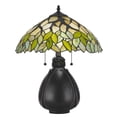 thumbnail image 1 of Cal Lighting 2-Light Resin and Glass Table Lamp in Green/Black, 1 of 3