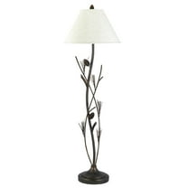 Cal Lighting 18" Durable Metal and Fabric Floor Lamp in Brown/White