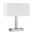thumbnail image 1 of Cal Lighting Colmar 2-Light Desk Lamp with 2 Power Outlets in Brushed Silver, 1 of 5