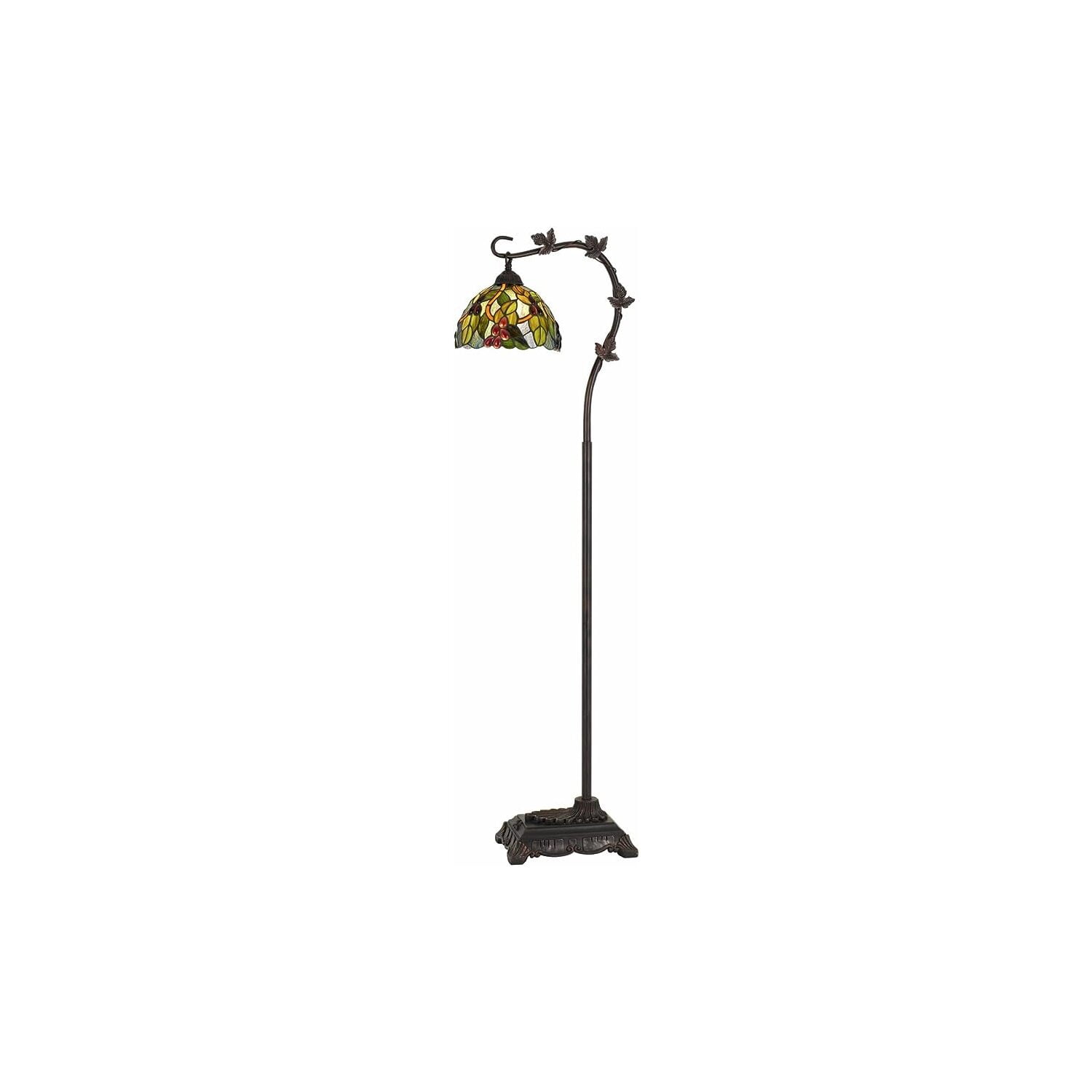 Elegant Bronze Downbridge Floor Lamp with Tiffany Glass Shade