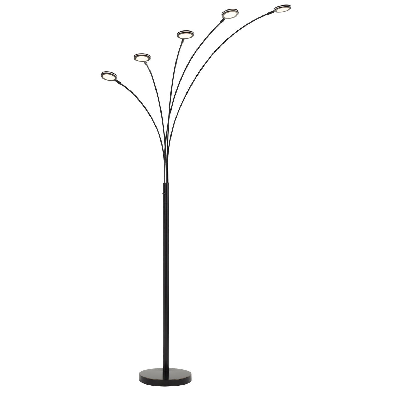 Cremona Dark Bronze 5-Light LED Arc Floor Lamp with 3-Way Switch