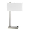 thumbnail image 1 of Cal Lighting Drancy 1-Light Metal & Fabric Desk Lamp in Brushed Steel Silver, 1 of 5