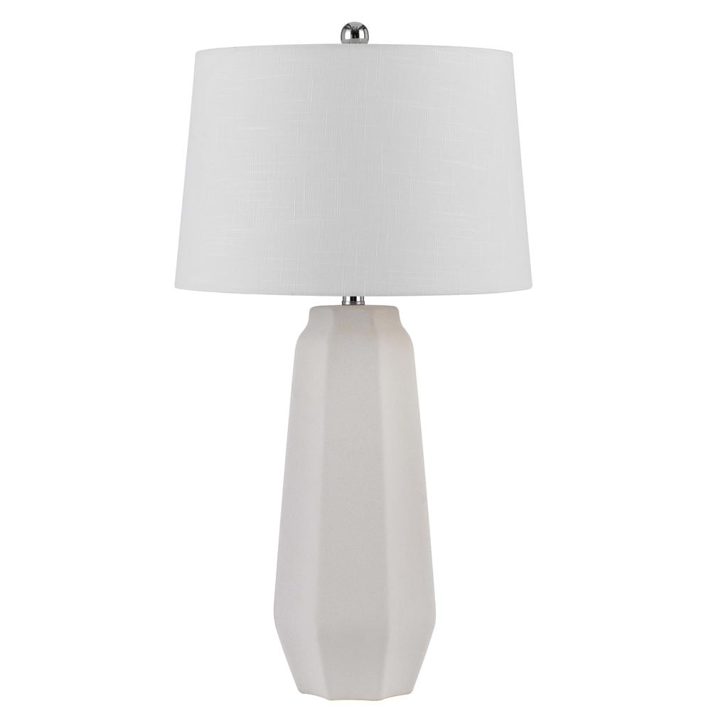 Cal Lighting 150W 3 Way Drayton Ceramic Table Lamp With Hardback Fabric Shade (Sold In Pairs)